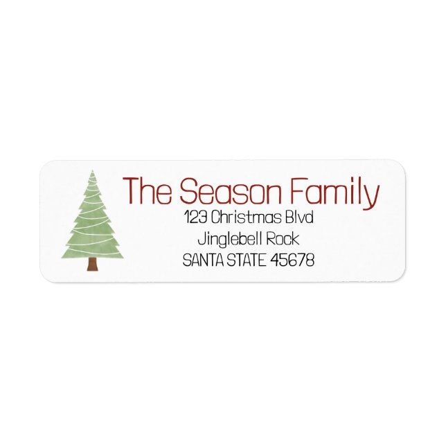 Minimalist Christmas Tree  Label (Front)