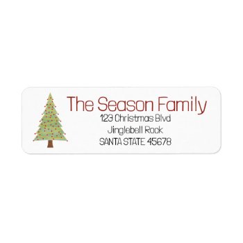 Minimalist Christmas Tree  Label by PortoSabbiaNatale at Zazzle