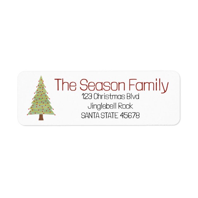 Minimalist Christmas Tree  Label (Front)
