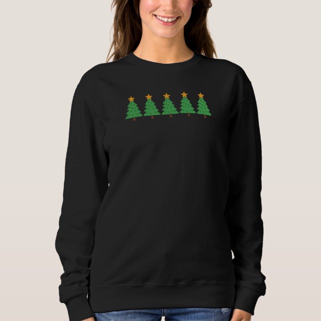 Minimalist Christmas Tree Lineup Simple Holiday  Sweatshirt (Front)