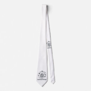 Minimalist Christmas Tree Merry Christmas Design Neck Tie