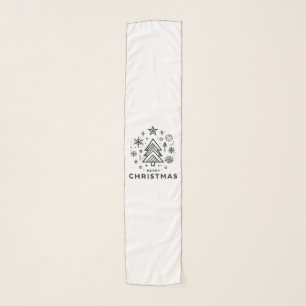 Minimalist Christmas Tree Merry Christmas Design Scarf
