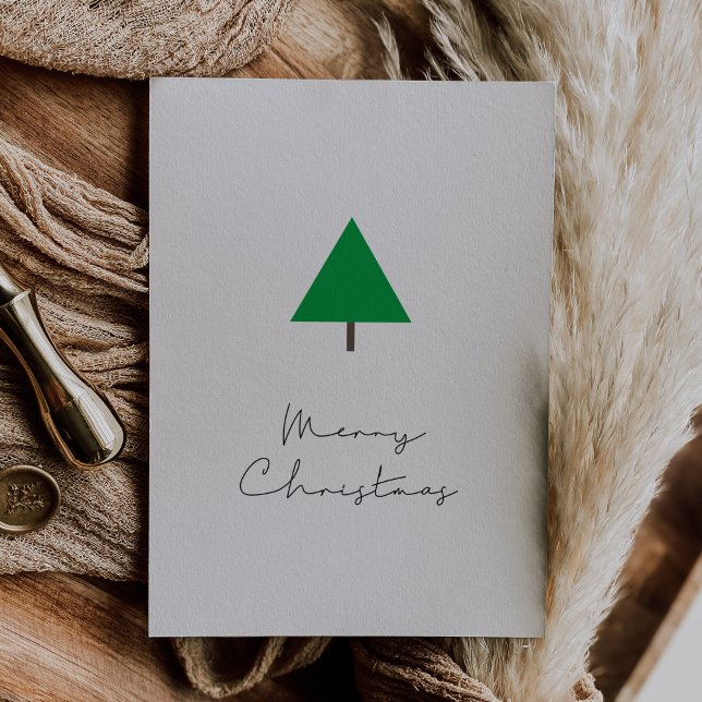 Minimalist Christmas tree Merry Christmas Holiday Card (Creator Uploaded)