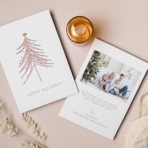 Minimalist Christmas Tree  Photo Holiday Card