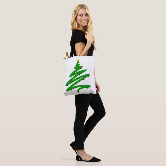 Minimalist Christmas Tree Tote Bag (On Model)