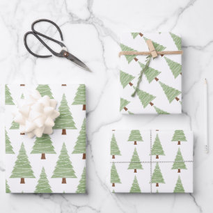 Minimalist Christmas Tree Wrapping Paper Sheets