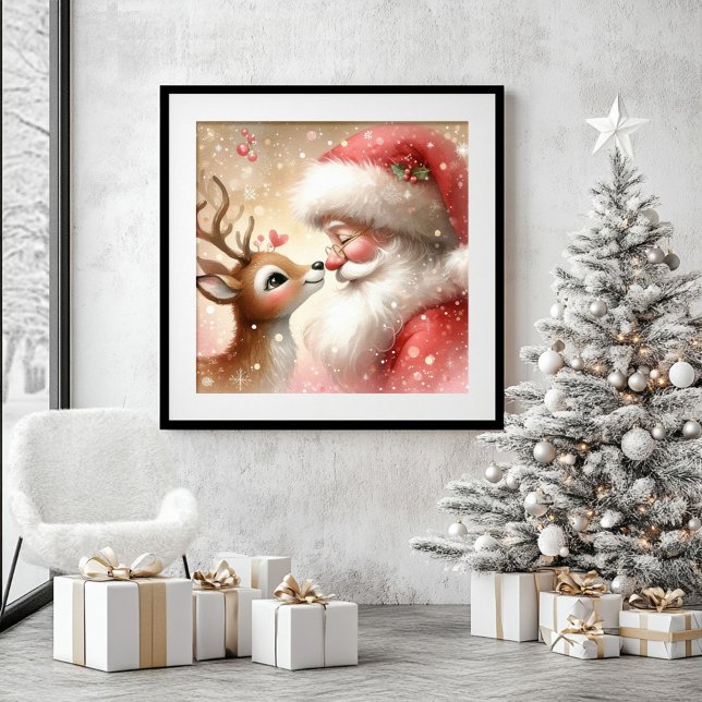 Minimalist Christmas Wall Art Santa and Rudolph (Minimalist Christmas Wall Art Santa and Rudolph)