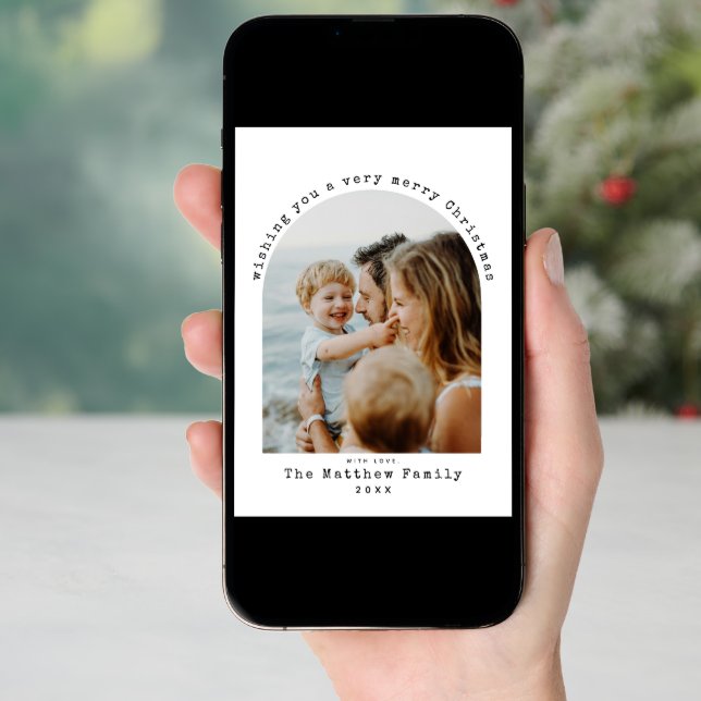 Minimalist Christmas What a Year Photo Collage Holiday Card (Front Digital)