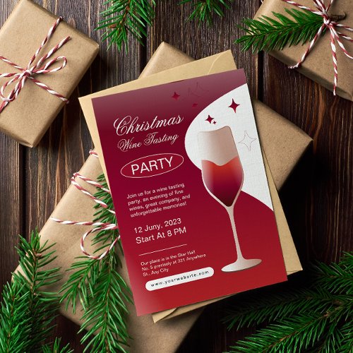 Minimalist Christmas Wine Tasting Invitation