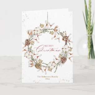 Minimalist Christmas Wreath Holiday Card