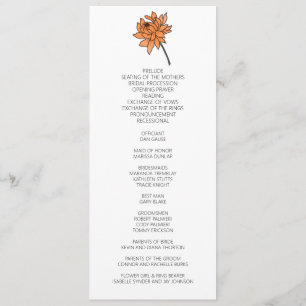 Minimalist Chrysanthemum Wedding Program