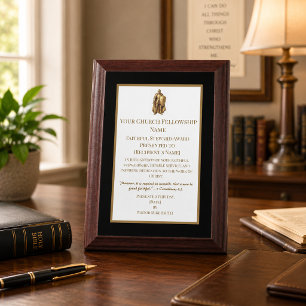 Minimalist Church Member Gold Armour Award Plaque