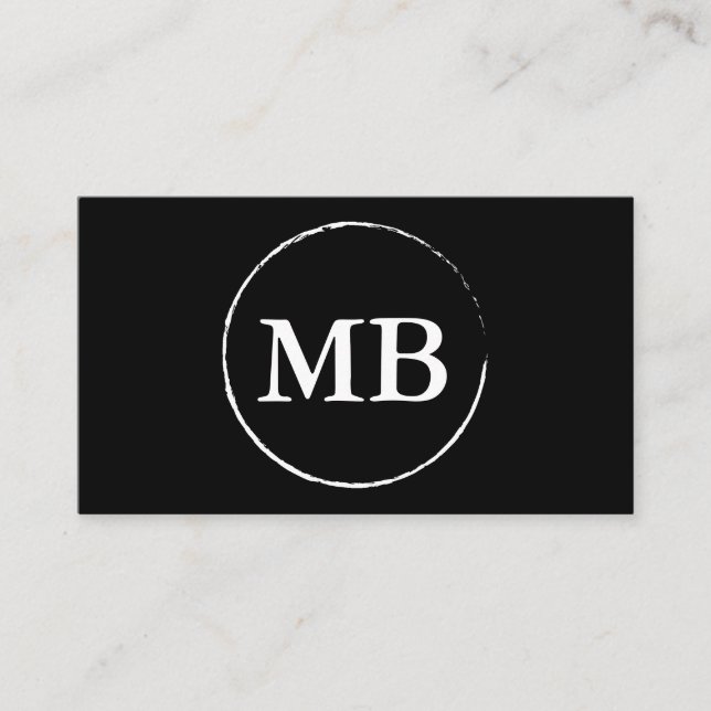 Minimalist Circle Business Card | Black (Front)