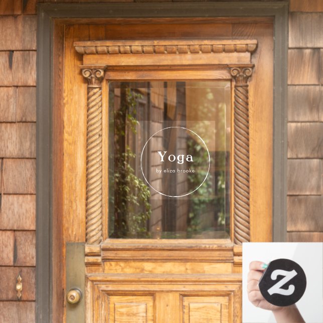 Minimalist Circle Business Name Branding Window Cling (Home Door)