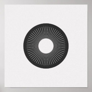 Minimalist Circle Iris Black and White Poster