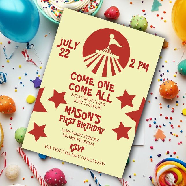 Minimalist Circus Top Tent Party Invitation (Creator Uploaded)