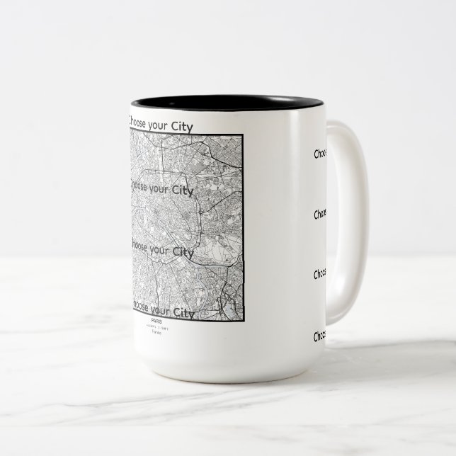 Minimalist City Map Mug (Front Right)