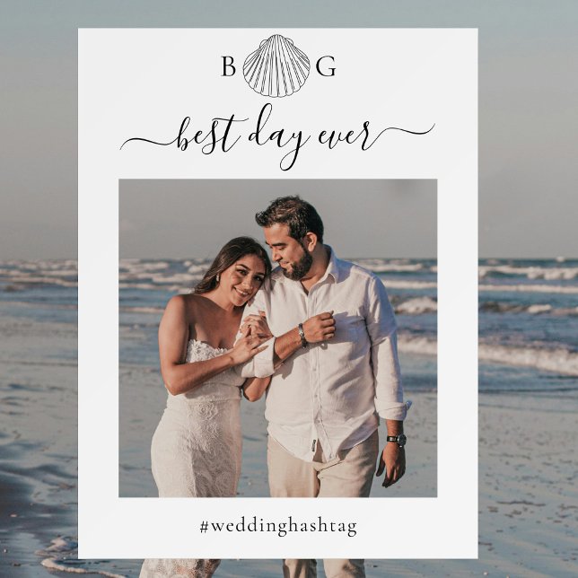 Minimalist Clam Seashell Photo Prop Selfie Frame Foam Board (Minimalist Clam Seashell Photo Prop Selfie Frame Foam Board)