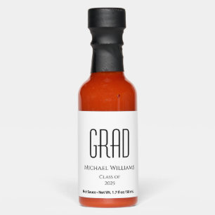 Minimalist Class of 2025 Graduation Party Hot Sauces