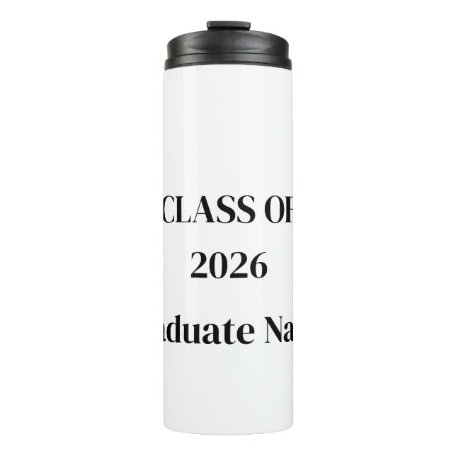 Minimalist Class of 2026 Graduation Bottle (Front)