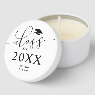 Minimalist Class of Graduation Party Mini Candle Favors