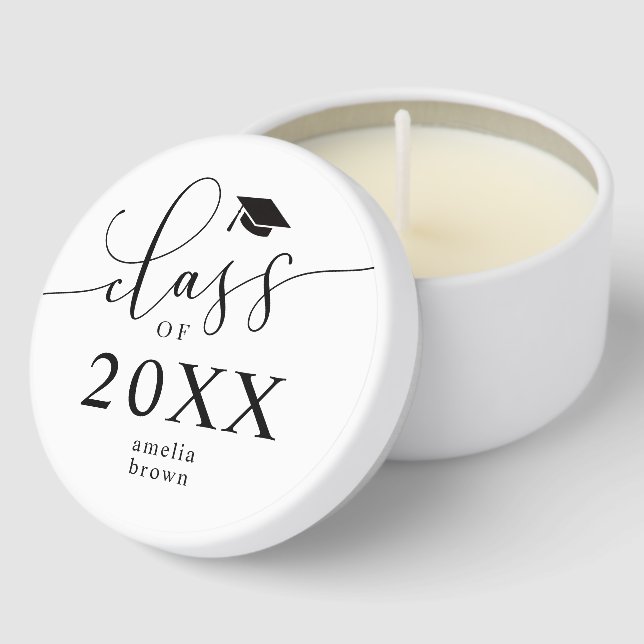 Minimalist Class of Graduation Party Mini Candle Favors (Corner)