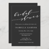 Minimalist Classic Black and White Bridal Shower Invitation (Front/Back)