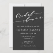 Minimalist Classic Black and White Bridal Shower Invitation (Front)