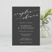 Minimalist Classic Black and White Couples Shower Invitation (Standing Front)
