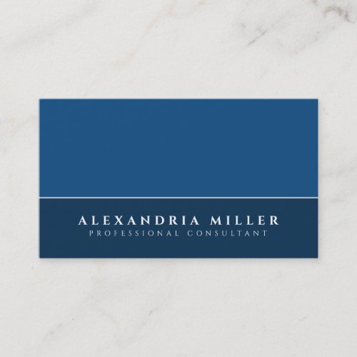 Minimalist Classic Blue Color Block Professional Business Card