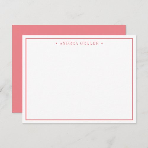 Minimalist Classic Blush Pink Border Note Card