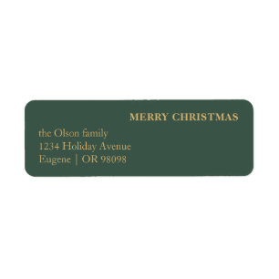 Minimalist Classic Christmas Green Return Address Label