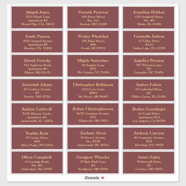 Minimalist Classic Christmas Red Guest Address Sticker (Sheet)