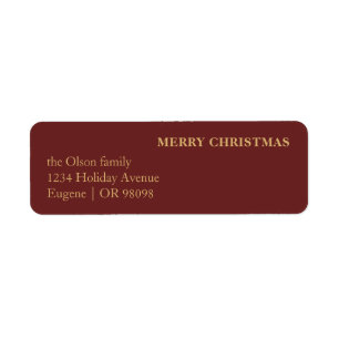 Minimalist Classic Christmas Red Return Address Label