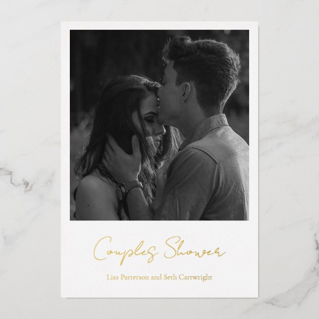 Minimalist Classic Couples Shower Foil Invitation (Front)