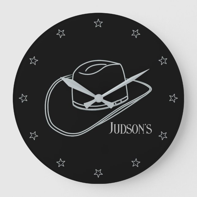 Minimalist Classic Cowboy Lg. Wall Clock (Front)