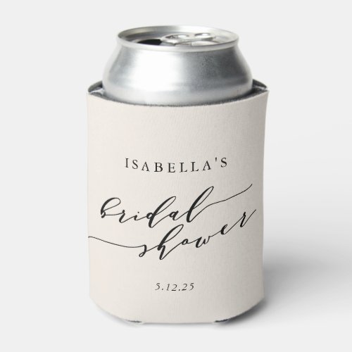 Minimalist Classic Cream Background Bridal Shower  Can Cooler