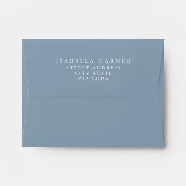 Minimalist Classic Dusty Blue Bridal Shower Thank Envelope | Zazzle