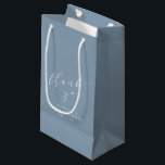 Minimalist Classic Dusty Blue Bridal Shower Thanks Small Gift Bag<br><div class="desc">Custom Minimalist Classic Dusty Blue Bridal Shower Thank You Gift Bag</div>