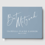 Minimalist Classic Dusty Blue Custom Bat Mitzvah Guest Book<br><div class="desc">Custom Minimalist Classic Dusty Blue Modern Bat Mitzvah Guest Book</div>