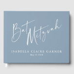 Minimalist Classic Dusty Blue Custom Bat Mitzvah Guest Book<br><div class="desc">Custom Minimalist Classic Dusty Blue Modern Bat Mitzvah Guest Book</div>