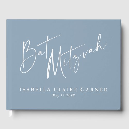 Minimalist Classic Dusty Blue Custom Bat Mitzvah