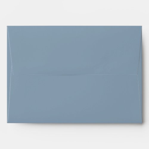 Minimalist Classic Dusty Blue Matching Wedding Envelope