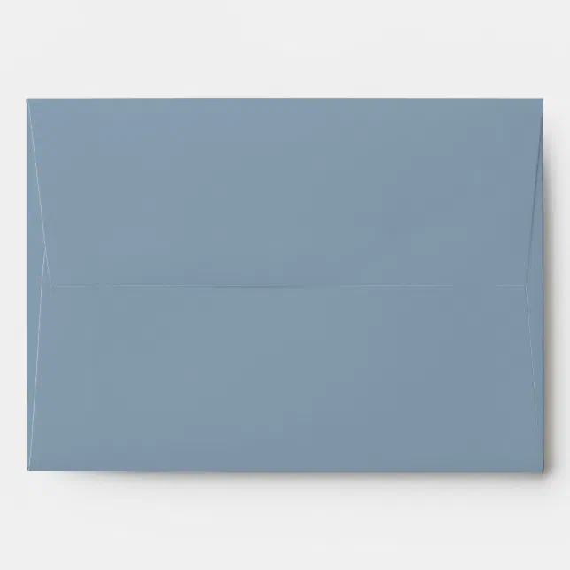 Minimalist Classic Dusty Blue Matching Wedding Envelope | Zazzle