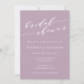 Minimalist Classic Dusty Lilac Bridal Shower Invitation (Front)