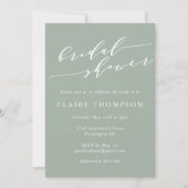 Minimalist Classic Dusty Sage Green Bridal Shower Invitation (Front)