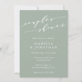 Minimalist Classic Dusty Sage Green Couples Shower Invitation (Front)