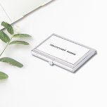 Minimalist Classic Elegant Black and White Business Card Case<br><div class="desc">Simple elegant business card holder with dark grey background. Perfect for consultant,  attorney or any professional. You can match it with business card (standard and mini size) from our store.</div>