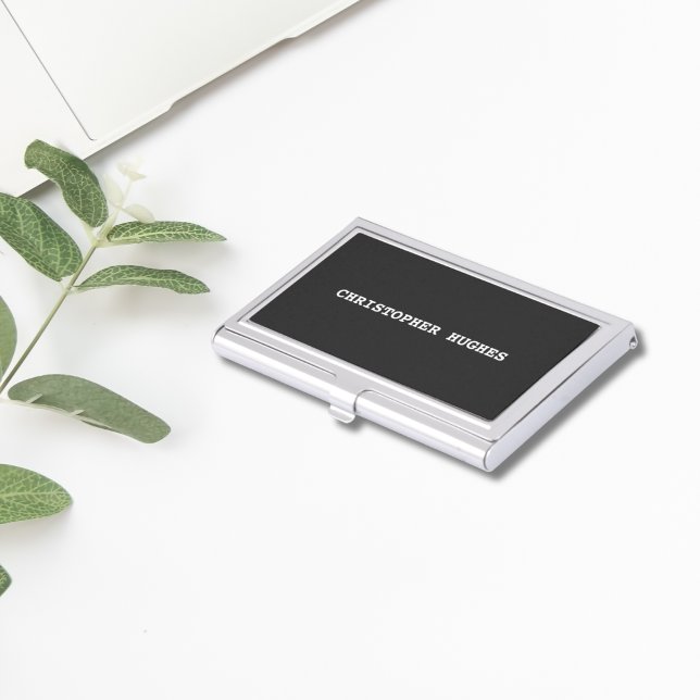 Minimalist Classic Elegant Black and White Business Card Holder (Creator Uploaded)