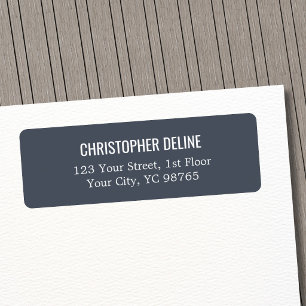 Minimalist Classic Elegant Navy Blue Label